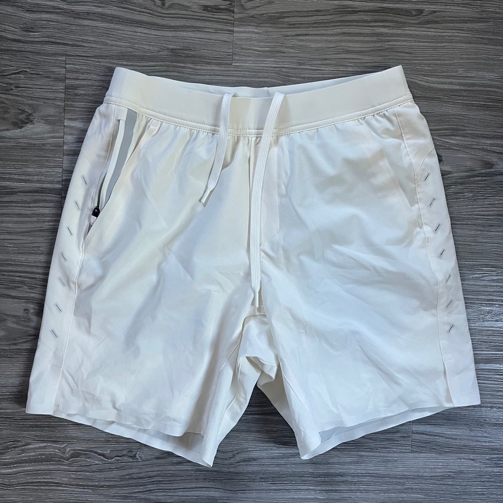 Ten Thousand Session Shorts Mens Small White 7 Inch Inseam Lined Athletic Gym